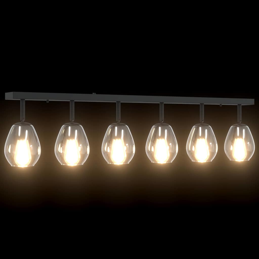 Plafonnier Noir 110,5 x 13 x 26 cm Verre et Métal