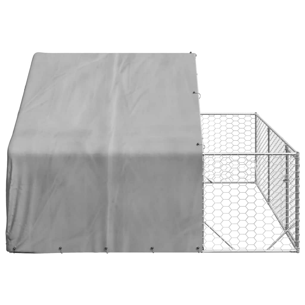 Outdoor-Hundezwinger mit Auslauf 3x3x1,9 m Verzinkter Stahl