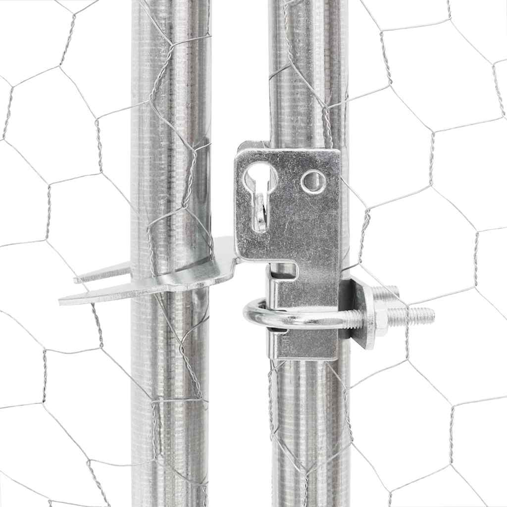 Outdoor-Hundezwinger mit Auslauf 3x3x1,9 m Verzinkter Stahl