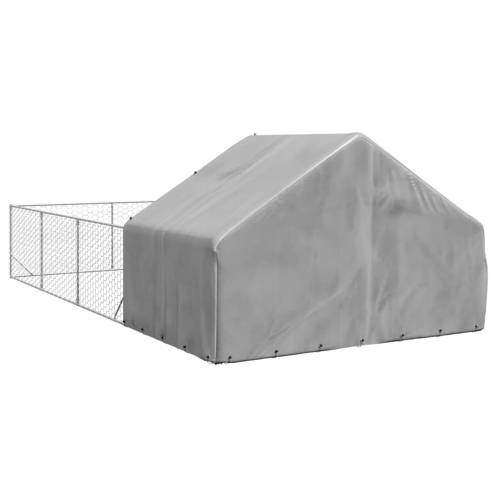 Outdoor-Hundezwinger mit Auslauf 7x3x1,9 m Verzinkter Stahl