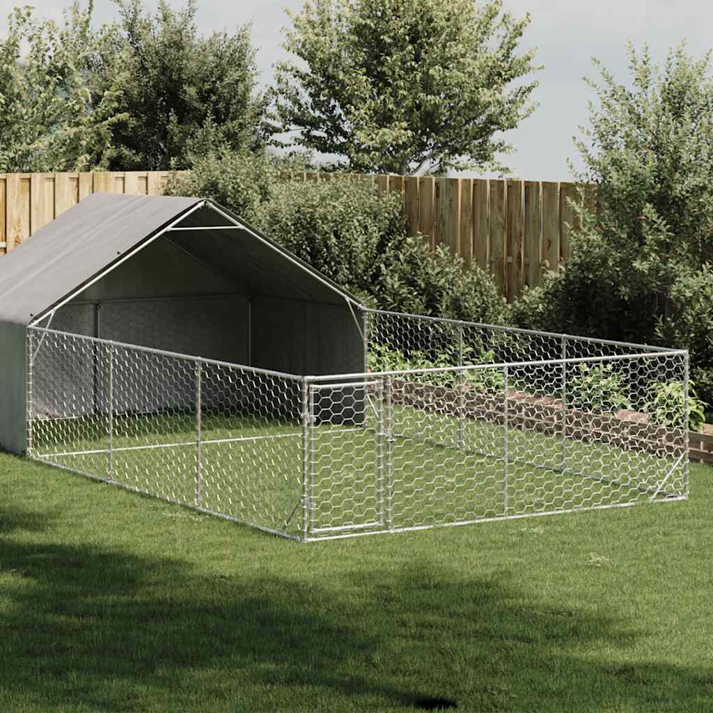 Outdoor-Hundezwinger mit Auslauf 7x3x1,9 m Verzinkter Stahl