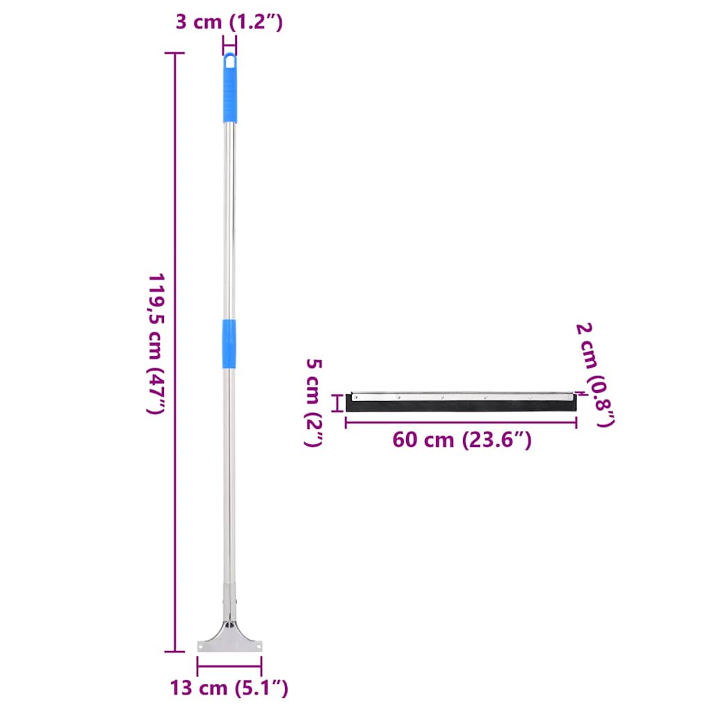 Water Squeegees with Handles 5 pcs. 60x122.5 cm Steel and Rubber