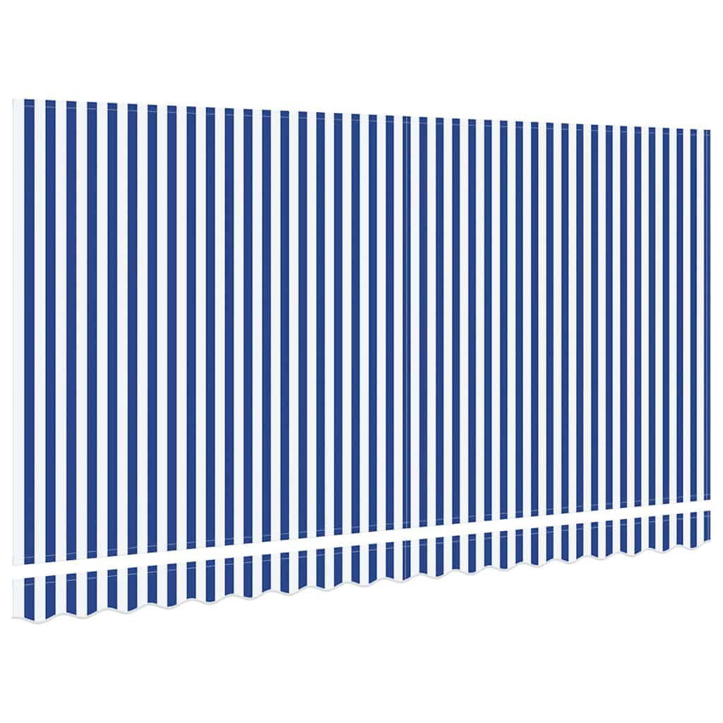 Markisenersatzstoff Blau und Weiß 380 x 195 cm Polyester