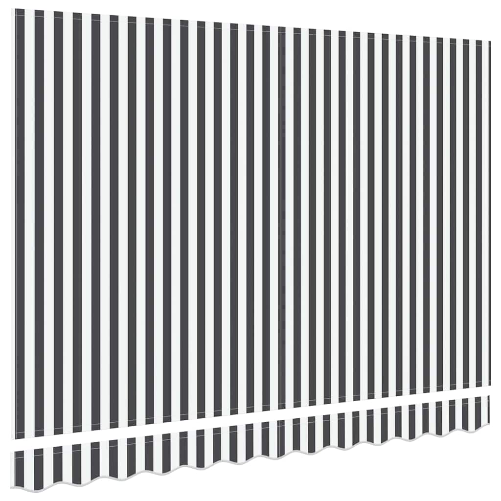 Markisenersatzstoff Anthrazit und Weiß 235 x 195 cm Polyester