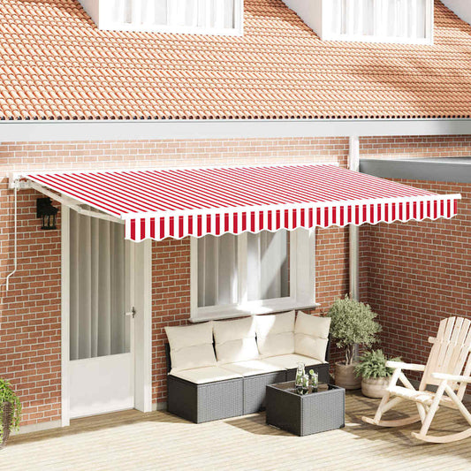 Markisenersatzstoff Rot und Weiß 380 x 195 cm Polyester