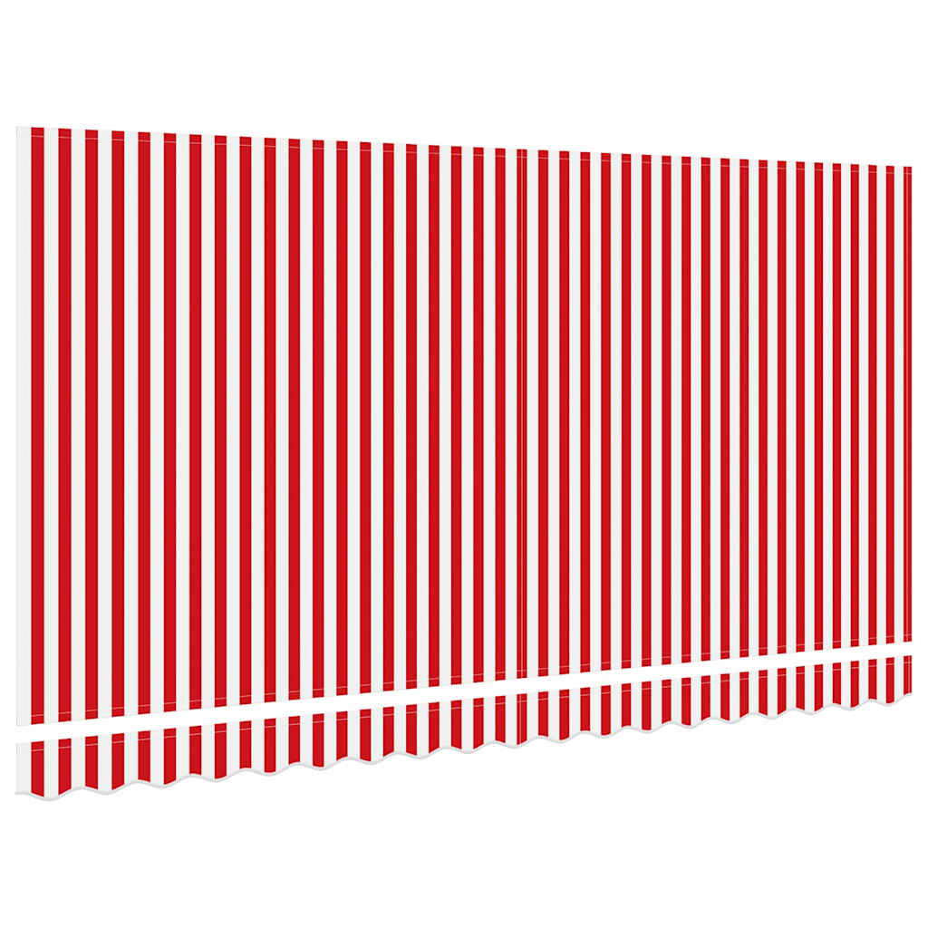 Markisenersatzstoff Rot und Weiß 380 x 195 cm Polyester