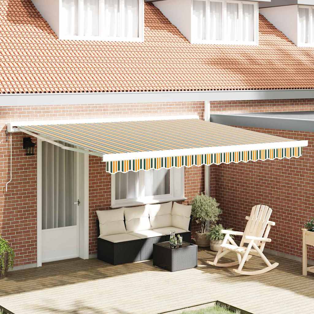 Markisenersatzstoff Grün und Gelb 380 x 295 cm Polyester