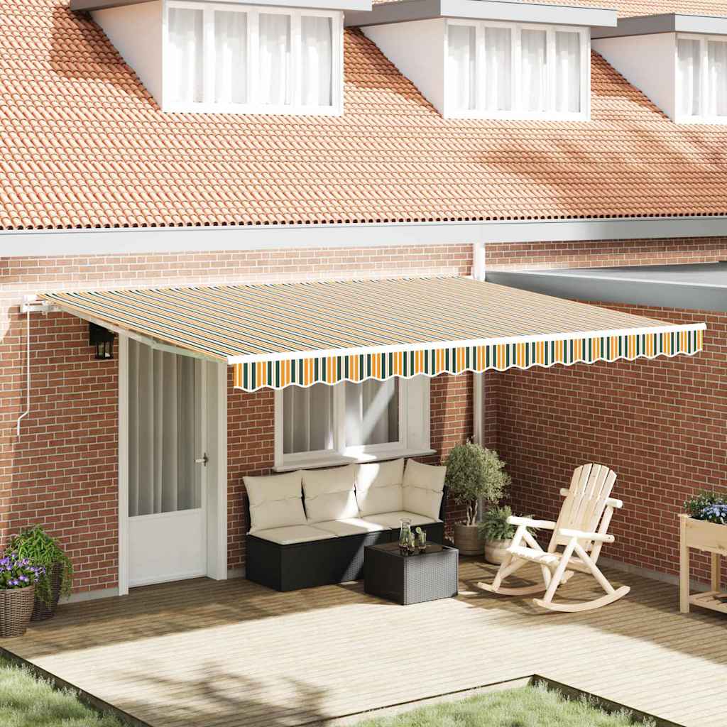 Markisen-Ersatzstoff Grün und Gelb 450 x 350 cm Segeltuch