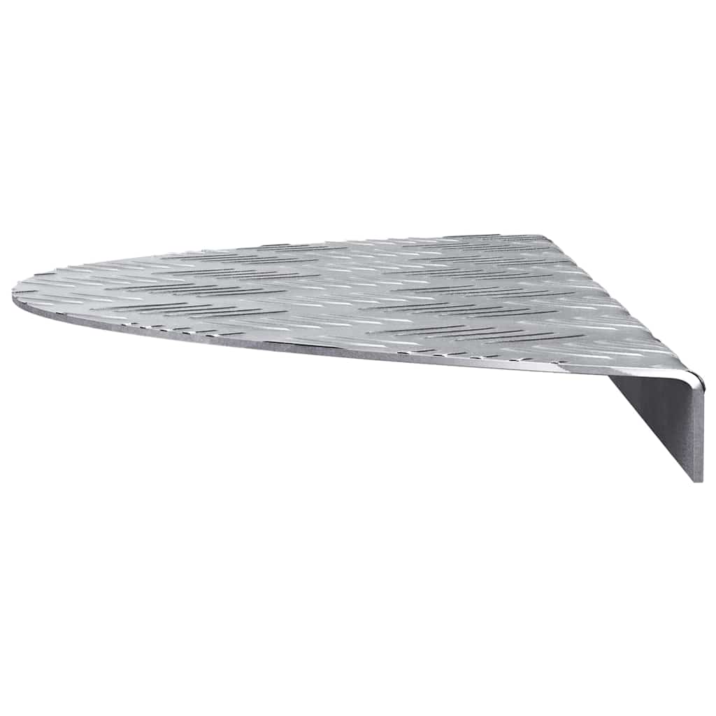 Marches Demi-lunes 15 pièces Argent 60 x 18 cm Aluminium