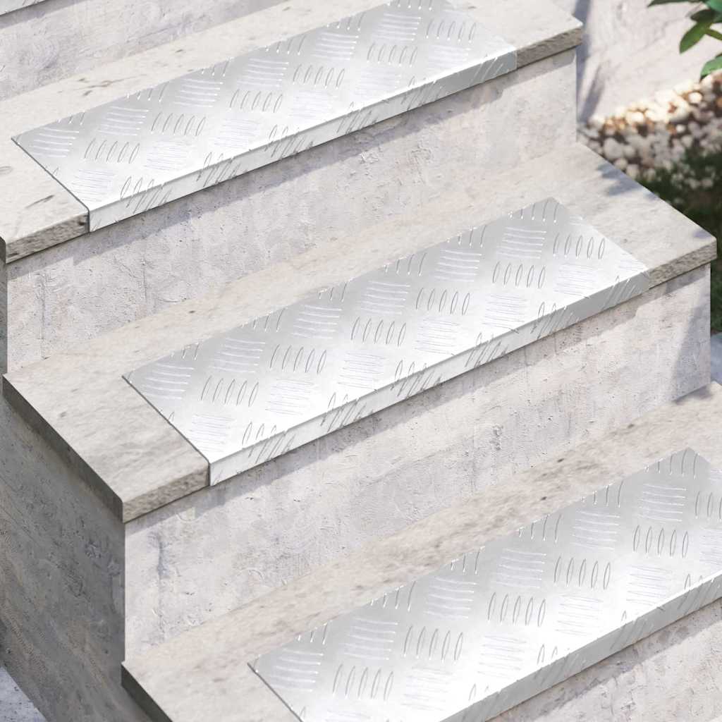 Treppe Tritt Rechtwinklig 10 pcs Silber 60 x 18 cm Aluminium
