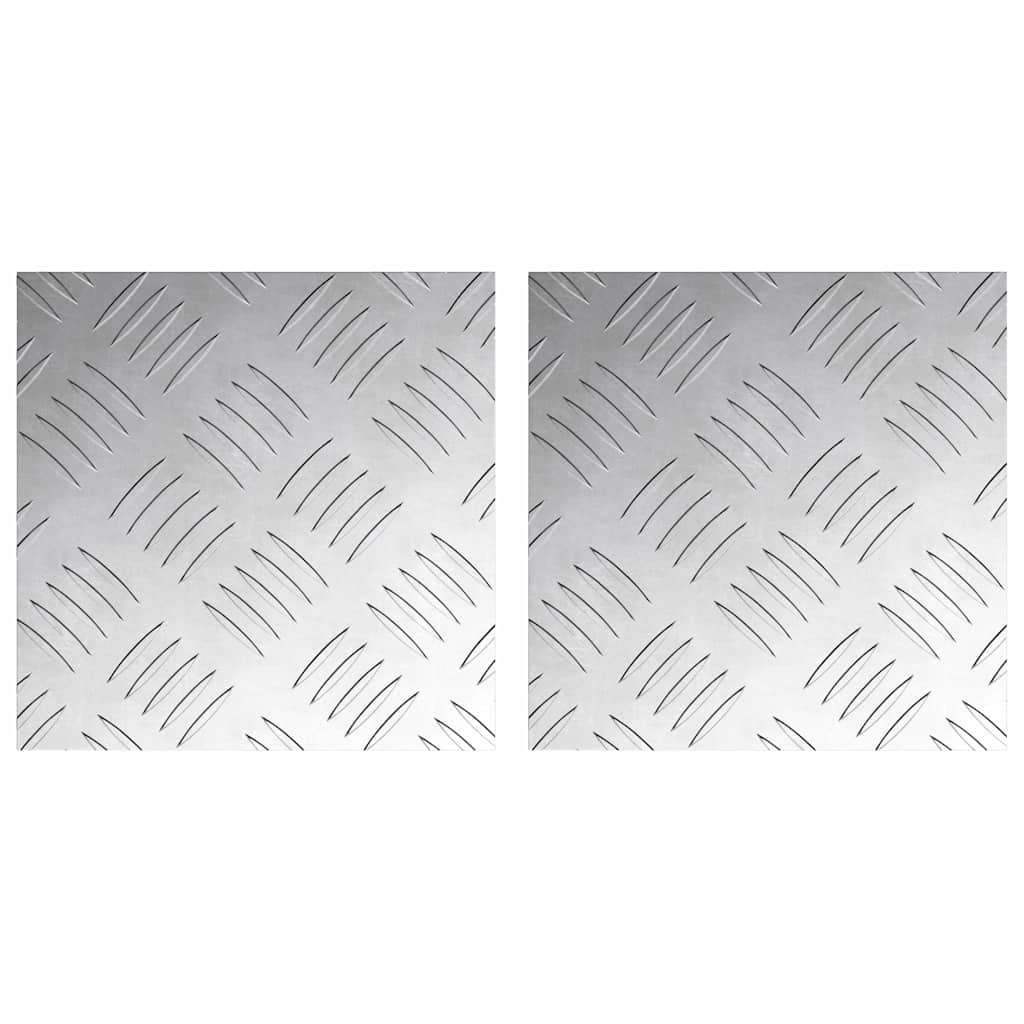 Treppe Tritt Quadratisch 2 pcs Silber 20 x 20 cm Aluminium