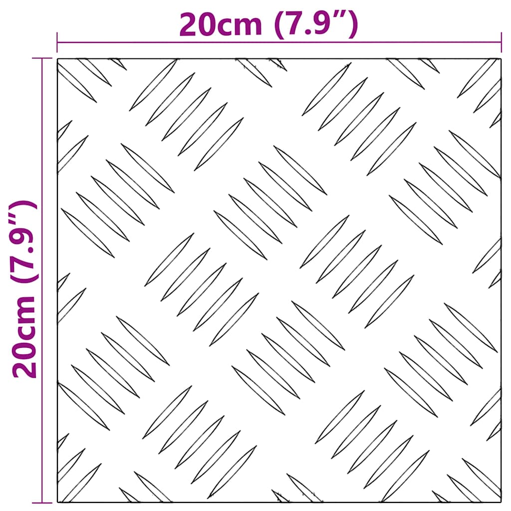 Treppe Tritt Quadratisch 2 pcs Silber 20 x 20 cm Aluminium