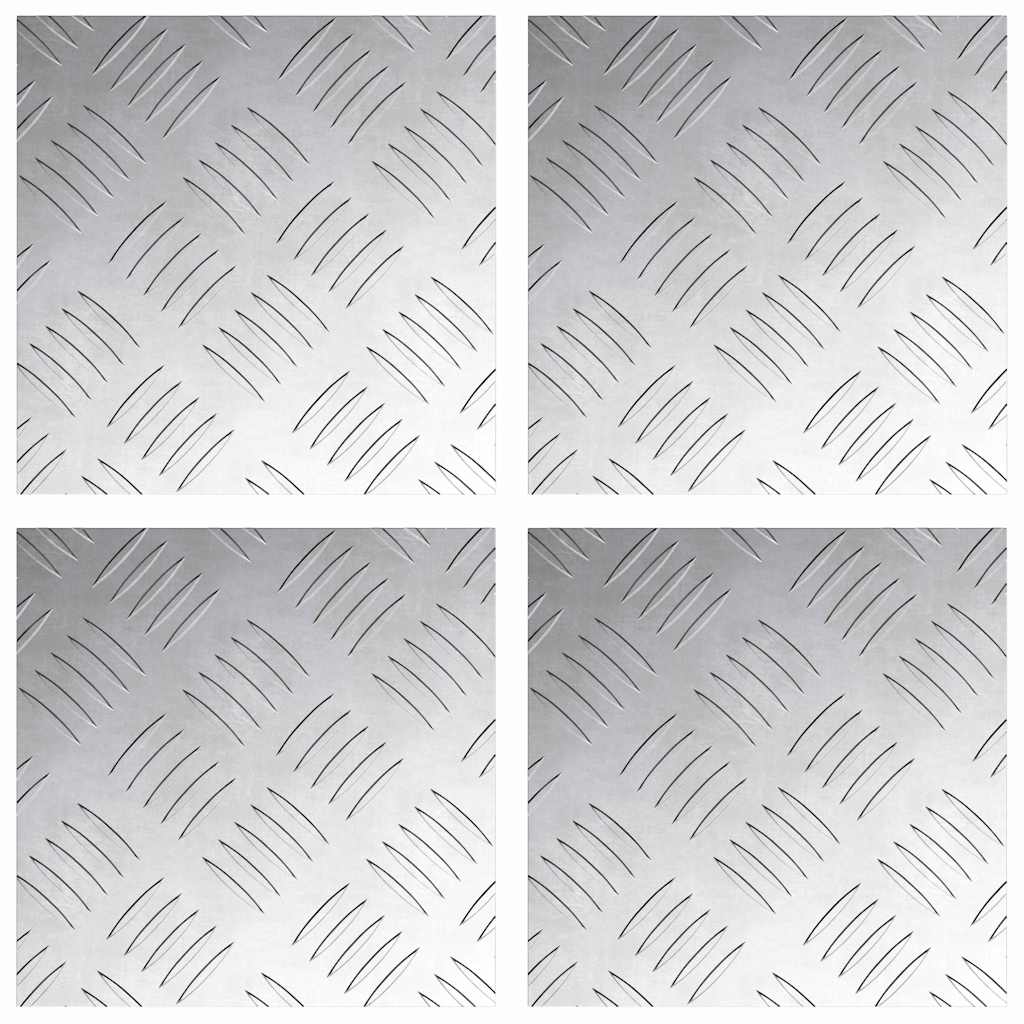 Marches Escalier Carré 4 pcs Argent 20 x 20 cm Aluminium