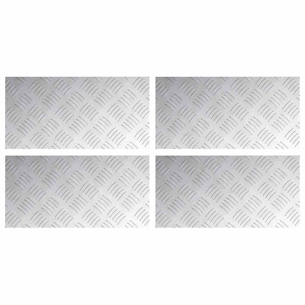 Treppe Tritt Rechtwinklig 4 pcs Silber 40 x 20 cm Aluminium