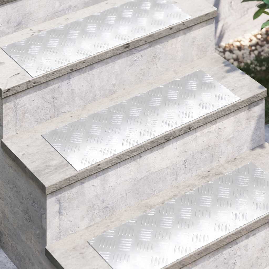 Treppe Tritt Rechtwinklig 4 pcs Silber 60 x 20 cm Aluminium