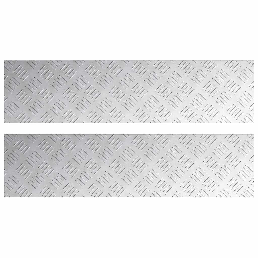 Escalier Marche Angle Droit 2 pcs Argent 80 x 20 cm Aluminium