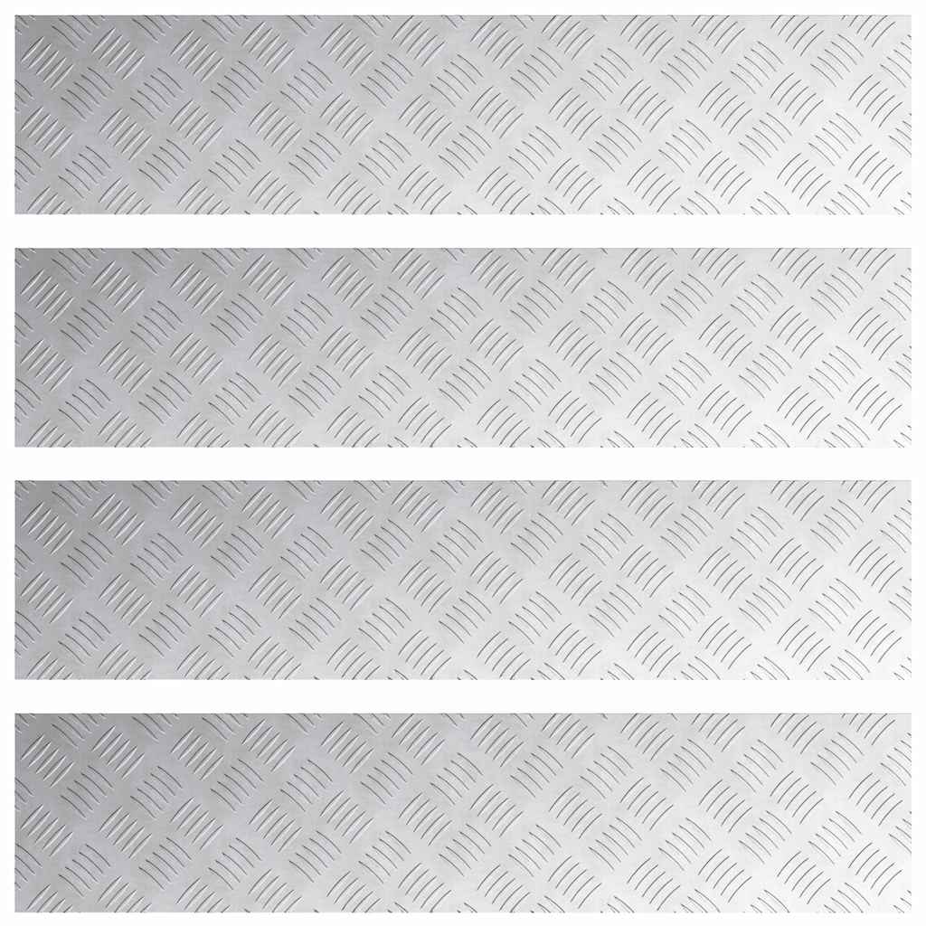 Treppe Tritt Rechtwinklig 4 pcs Silber 90 x 20 cm Aluminium