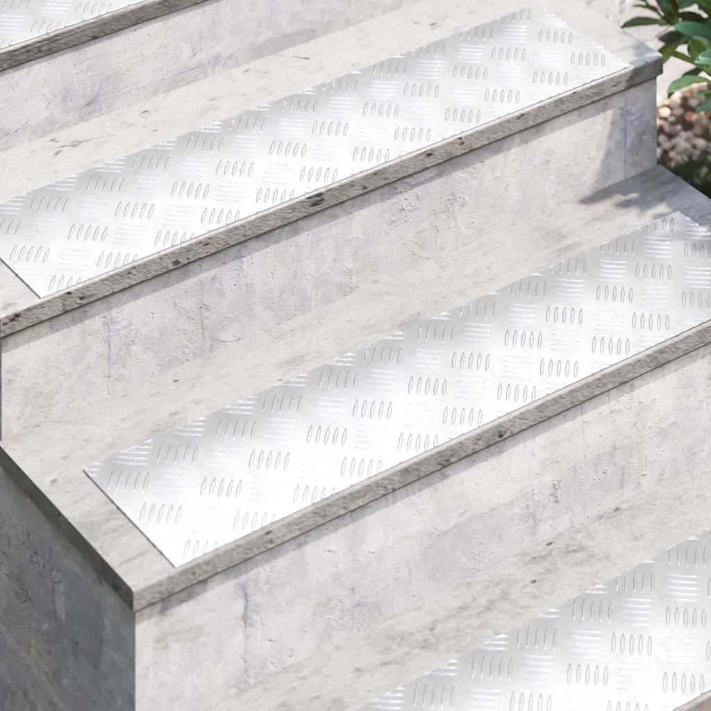 Treppe Tritt Rechtwinklig 4 pcs Silber 90 x 20 cm Aluminium