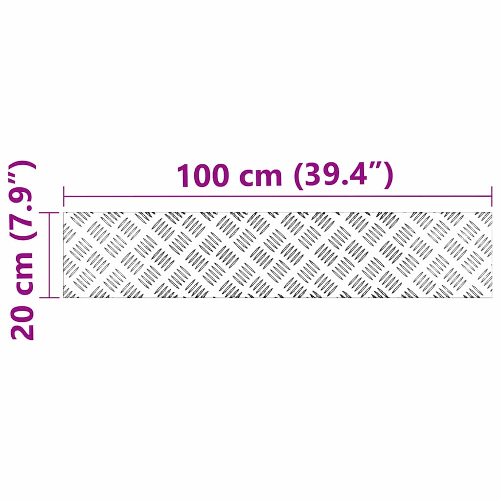 Treppe Tritt Rechtwinklig 4 pcs Silber 100 x 20 cm Aluminium