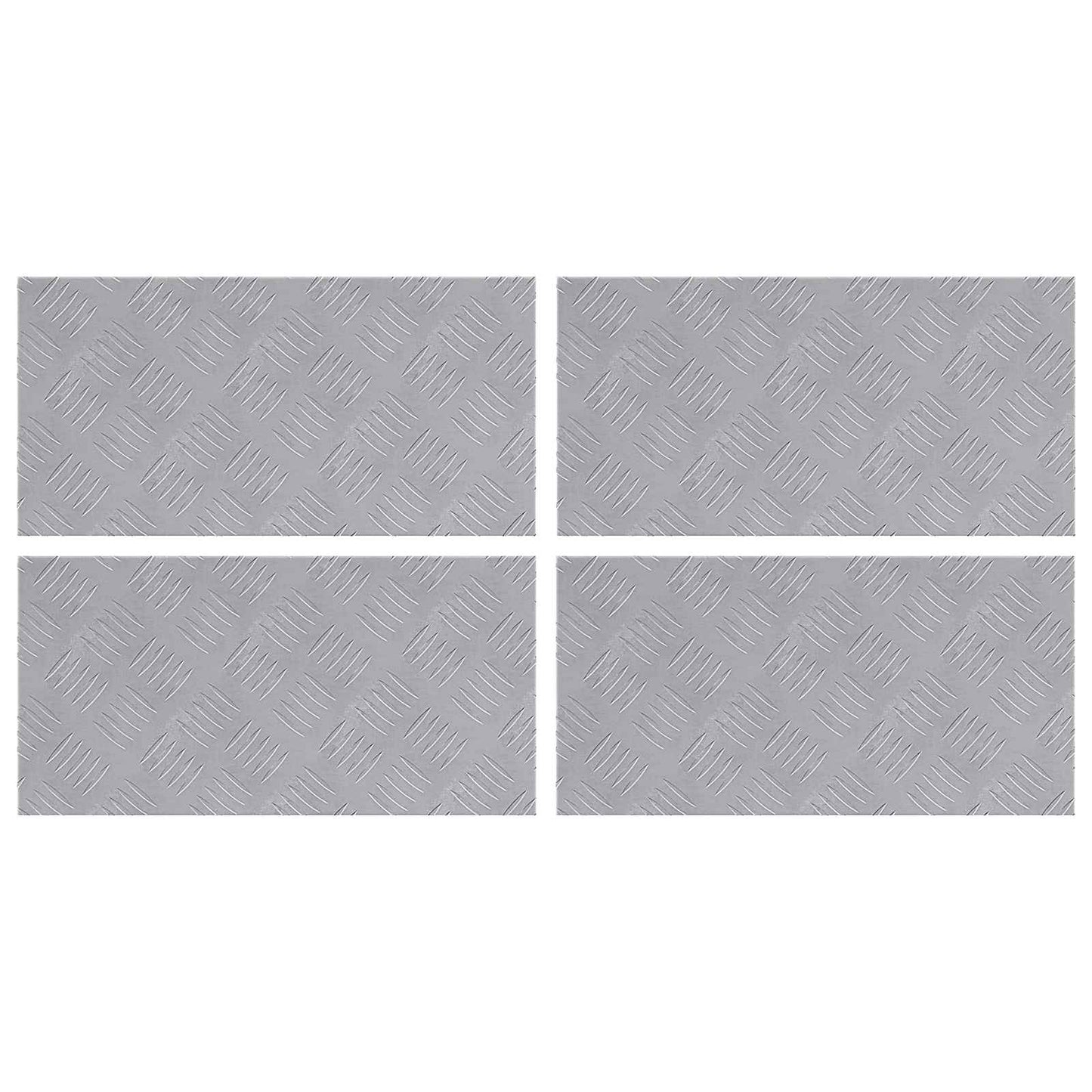 Treppe Tritt Rechtwinklig 4 pcs Silber 50 x 25 cm Aluminium