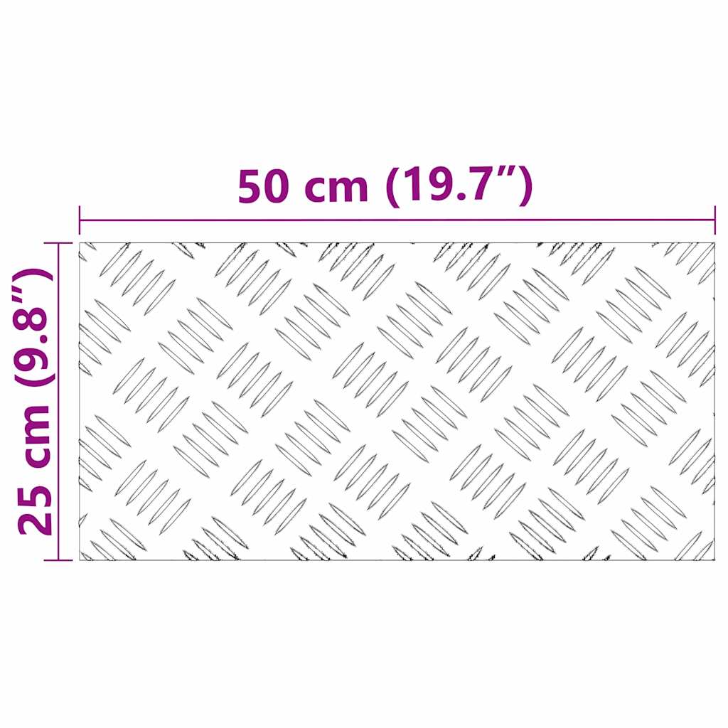 Treppe Tritt Rechtwinklig 2 pcs Silber 50 x 25 cm Aluminium