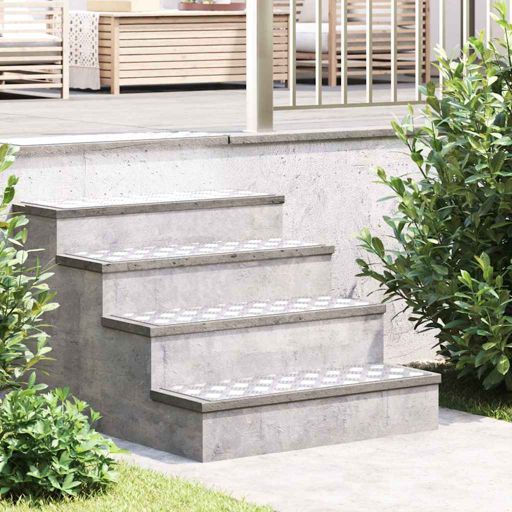 Stair Tread Right Angle 2 pcs Silver 75 x 25 cm Aluminum