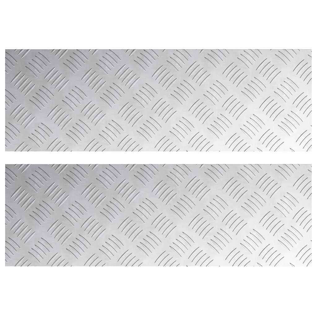 Stair Tread Right Angle 2 pcs Silver 75 x 25 cm Aluminum