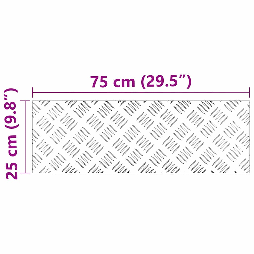 Stair Tread Right Angle 2 pcs Silver 75 x 25 cm Aluminum