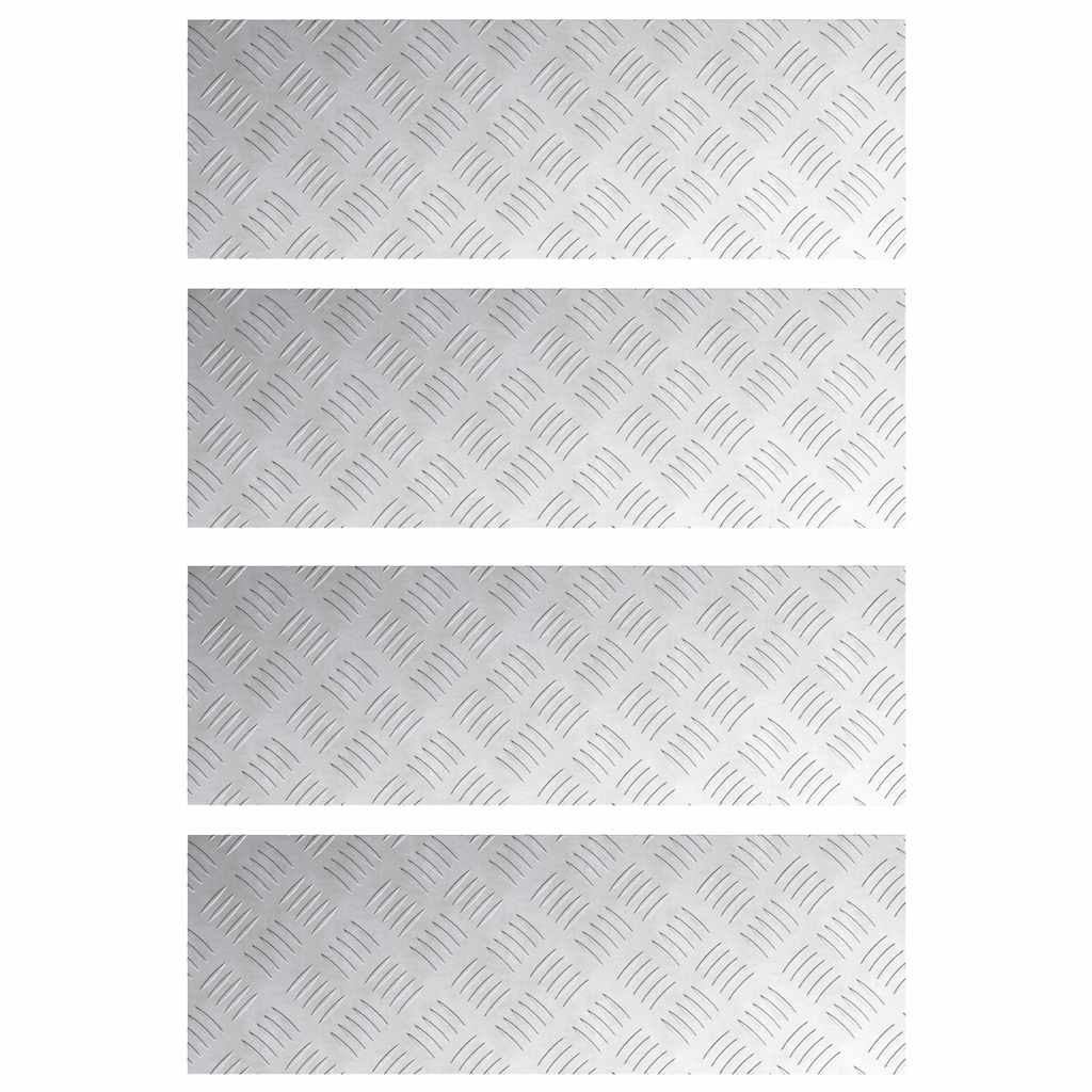 Treppe Tritt Rechtwinklig 4 pcs Silber 75 x 25 cm Aluminium