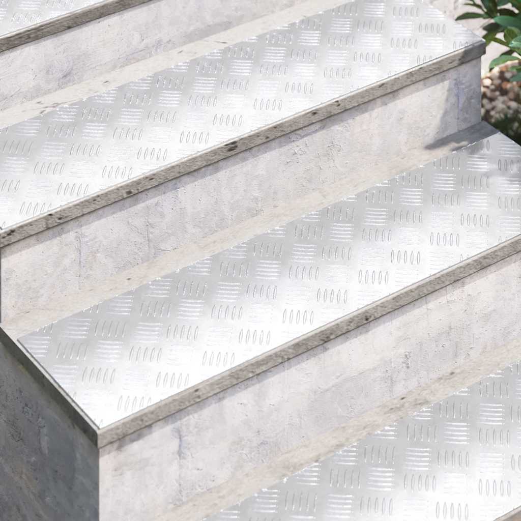 Treppe Tritt Rechtwinklig 2 pcs Silber 100 x 25 cm Aluminium