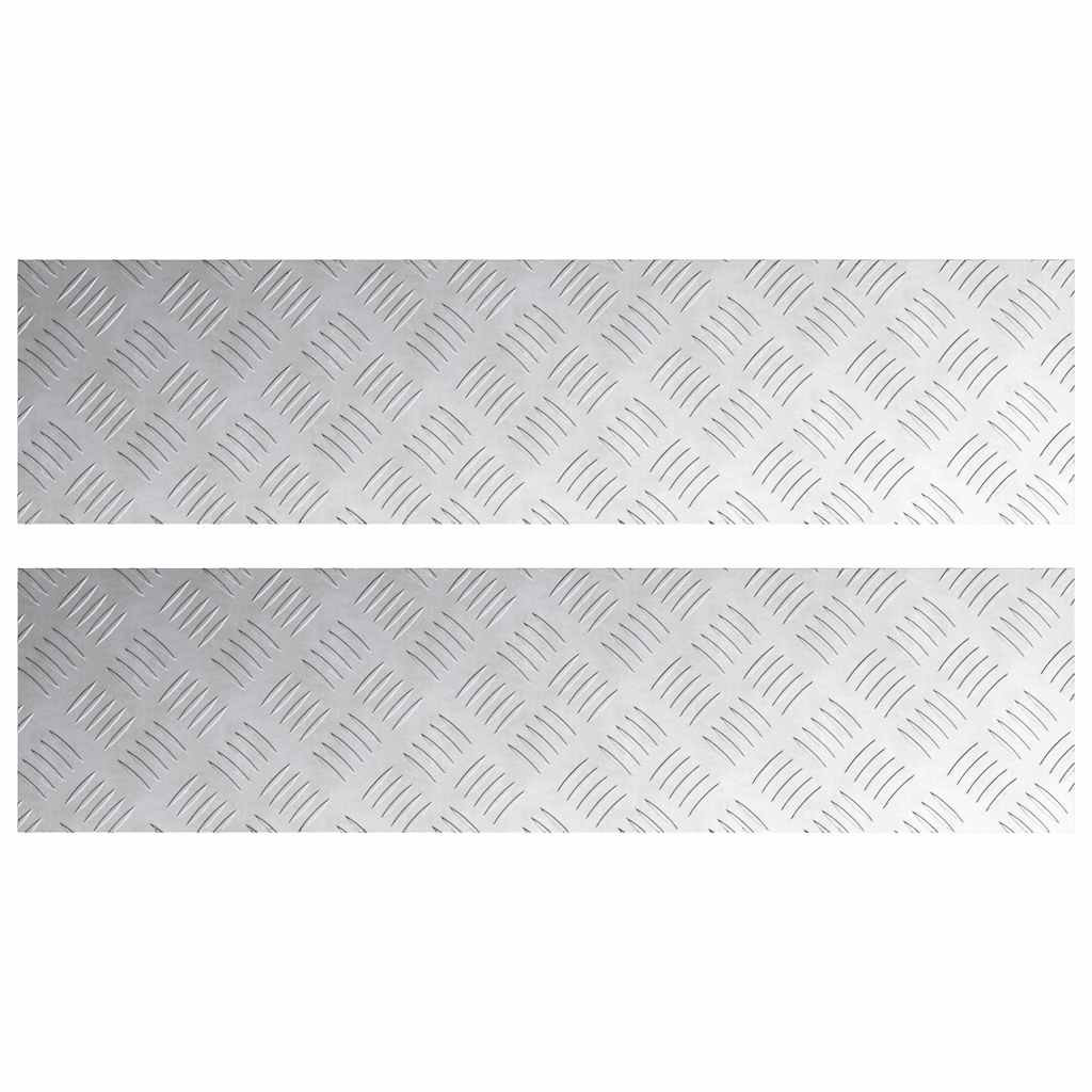 Treppe Tritt Rechtwinklig 2 pcs Silber 100 x 25 cm Aluminium