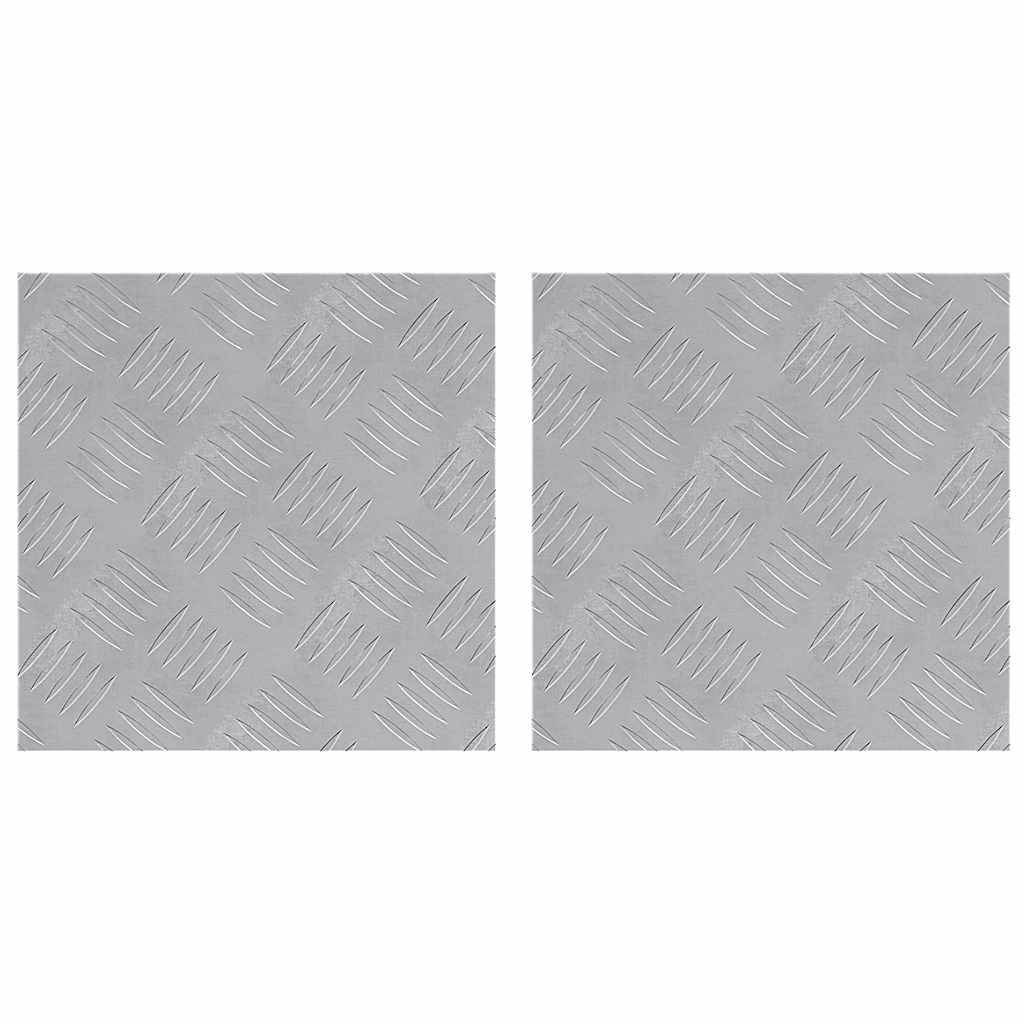 Treppe Tritt Quadratisch 2 pcs Silber 30 x 30 cm Aluminium