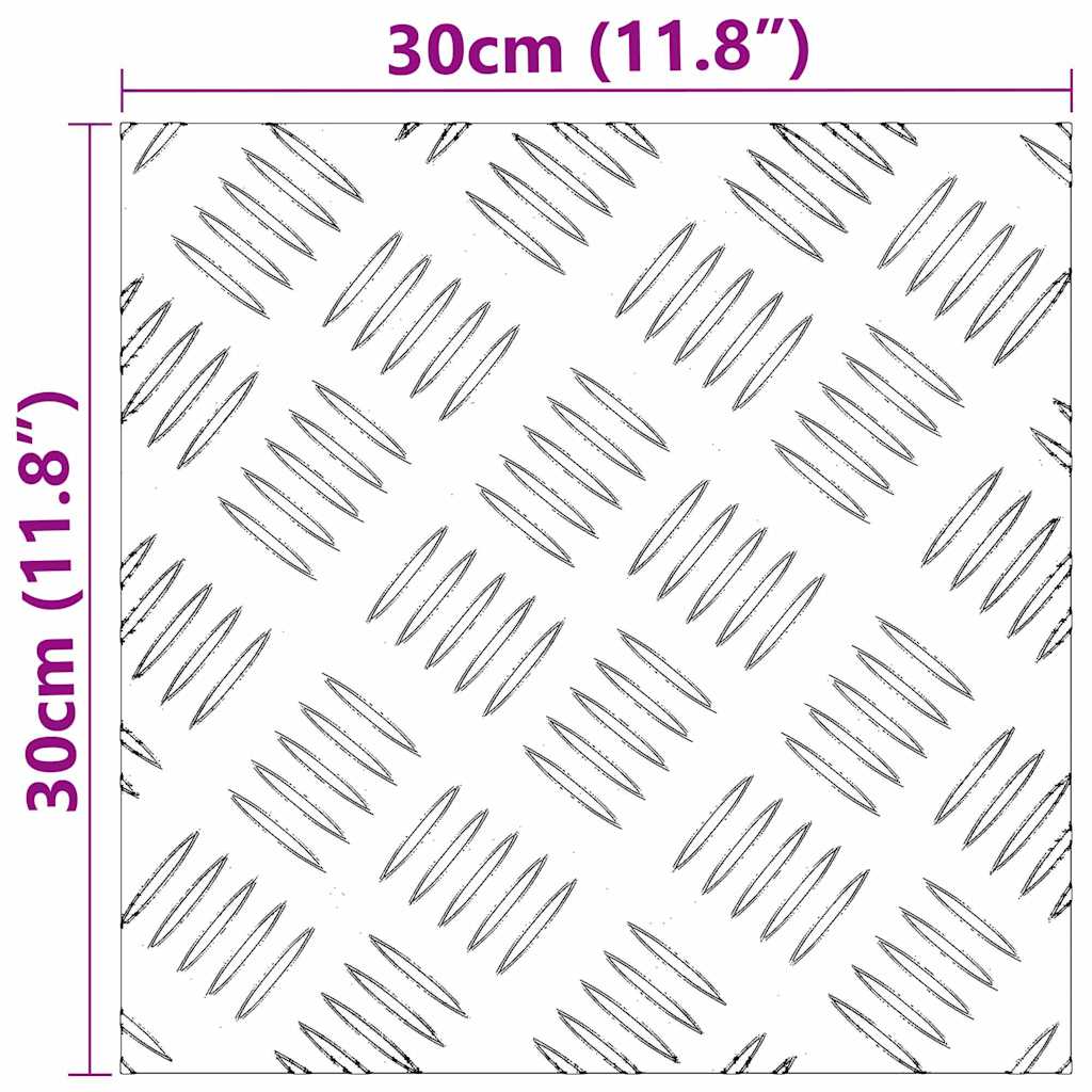 Treppe Tritt Quadratisch 2 pcs Silber 30 x 30 cm Aluminium
