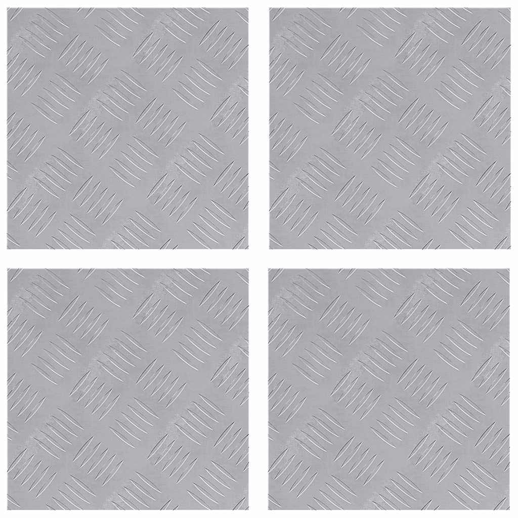 Escalier Marche Carré 4 pcs Argent 30 x 30 cm Aluminium