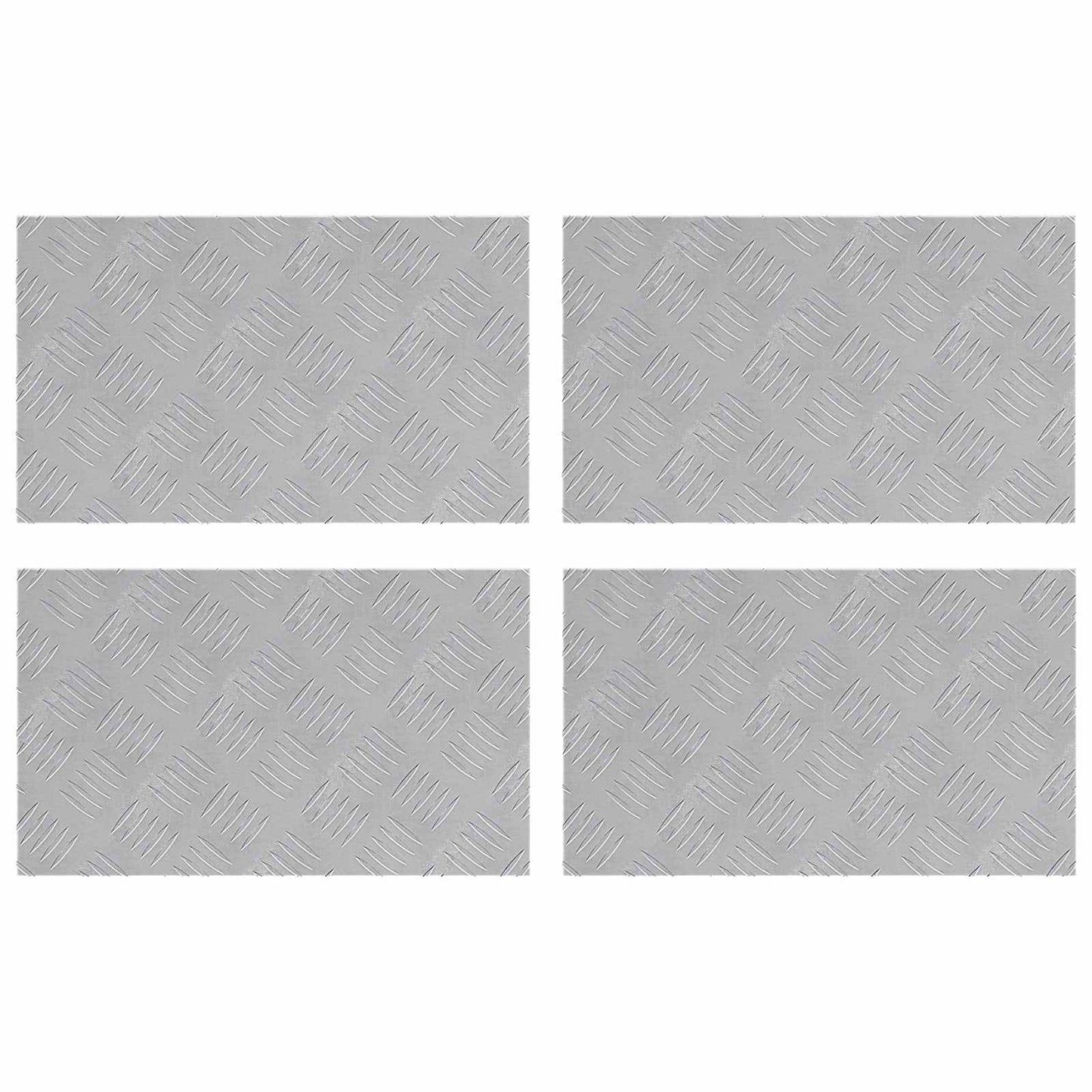 Escalier Marche Angle Droit 4 pcs Argent 50 x 30 cm Aluminium