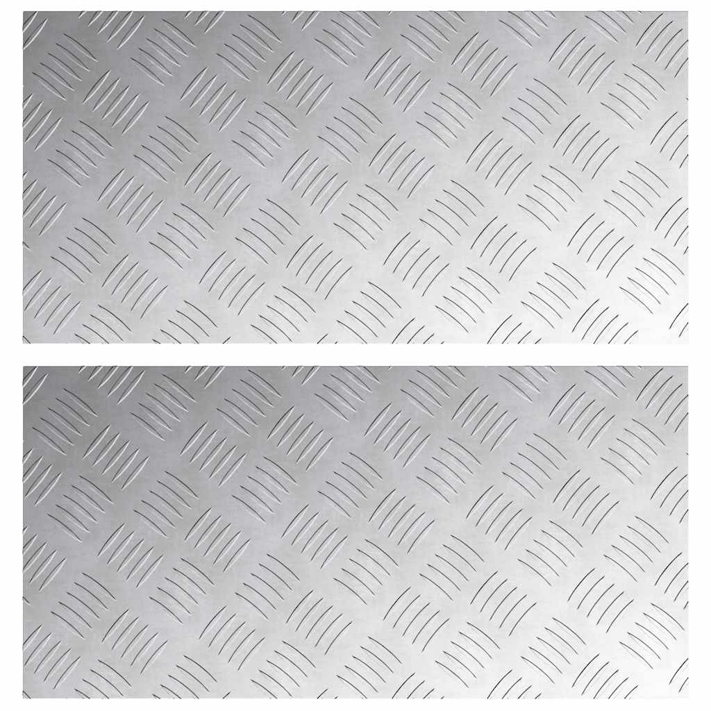 Escalier Marche Angle Droit 2 pcs Argent 60 x 30 cm Aluminium