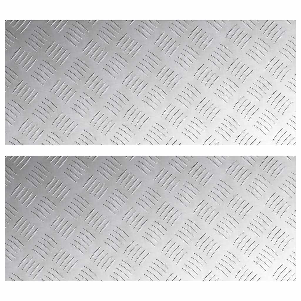 Stair Tread Right-angled 2 pcs Silver 70 x 30 cm Aluminum