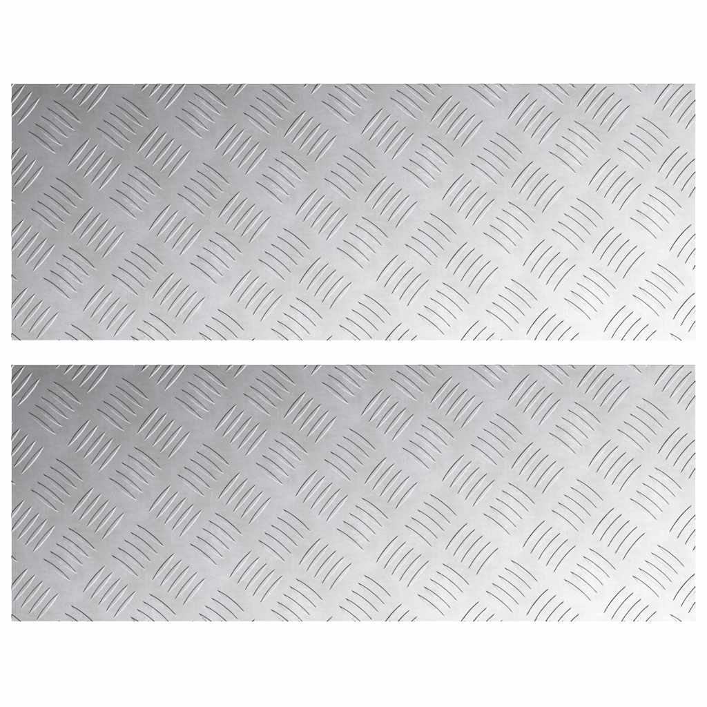 Escalier Marche Angle Droit 2 pcs Argent 80 x 30 cm Aluminium