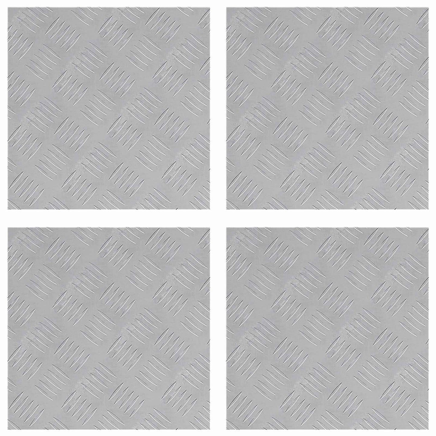 Stair Treads Square 4 pcs Silver 40 x 40 cm Aluminum