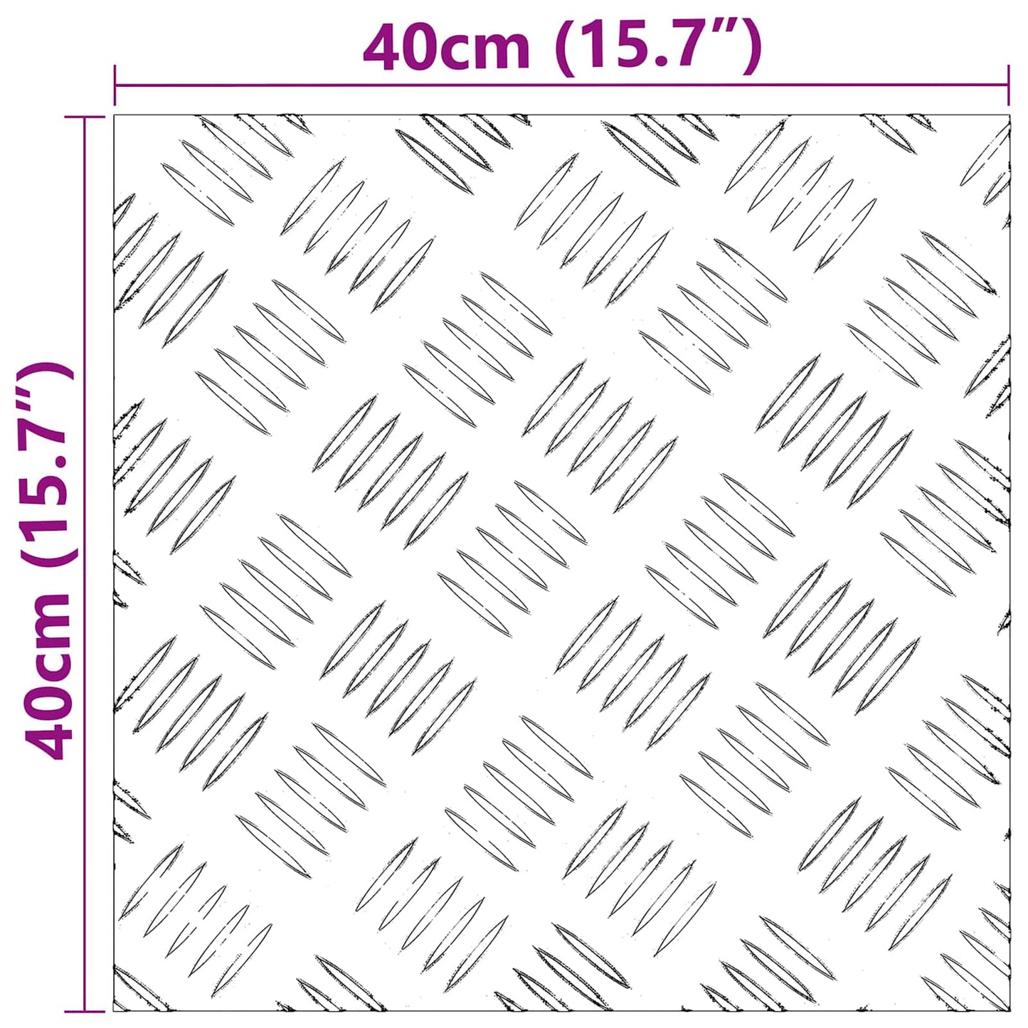 Stair Treads Square 4 pcs Silver 40 x 40 cm Aluminum