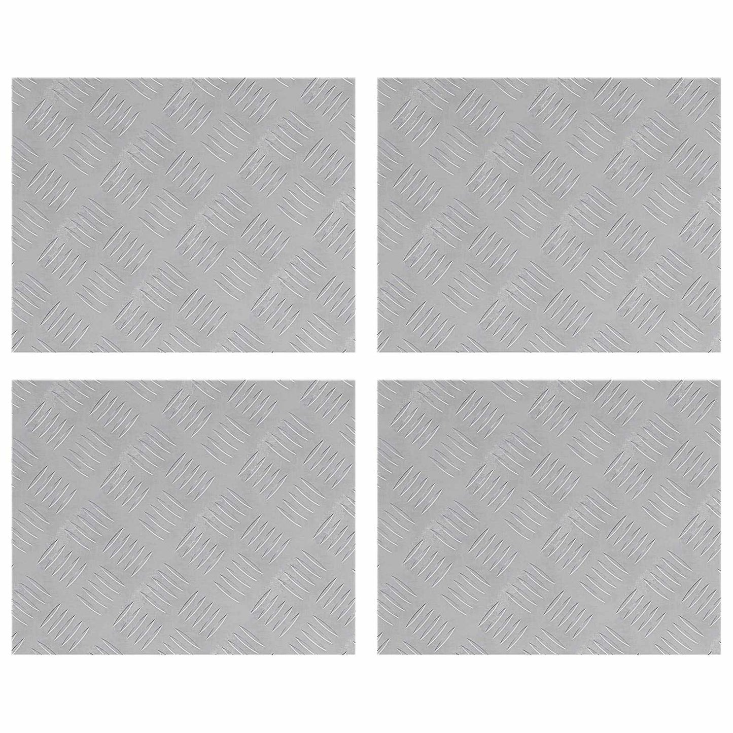 Treppe Tritt Rechtwinklig 4 pcs Silber 50 x 40 cm Aluminium