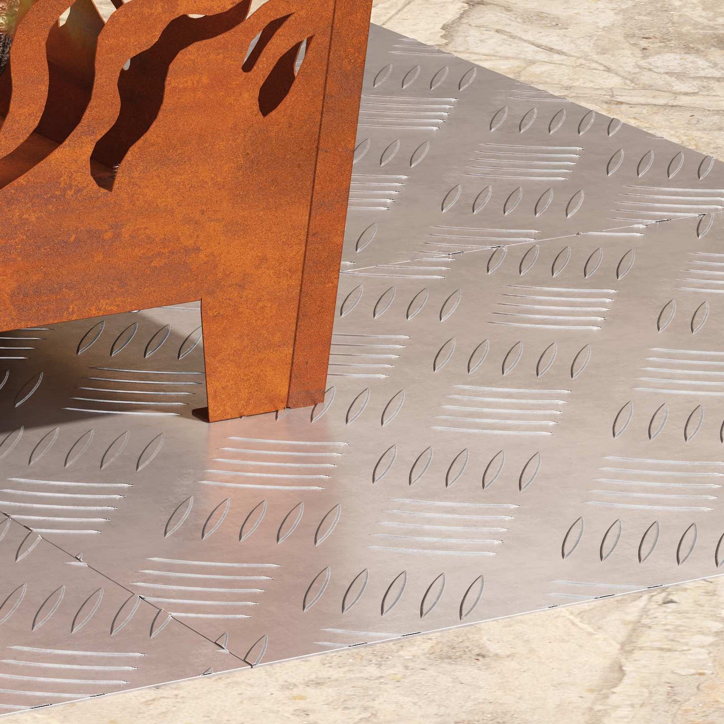 Marche d'escalier angulaire 4 pcs Argent 50 x 40 cm Aluminium