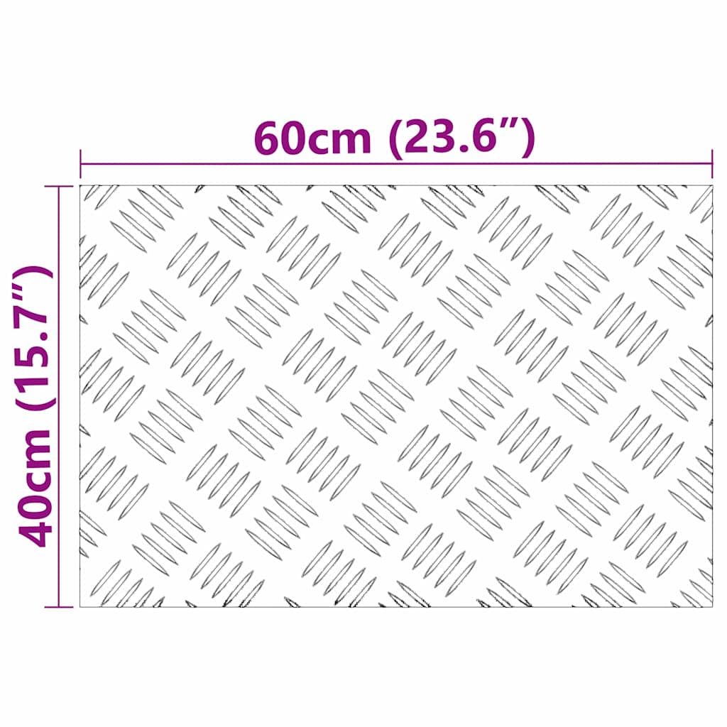 Treppe Tritt Rechtwinklig 4 pcs Silber 60 x 40 cm Aluminium