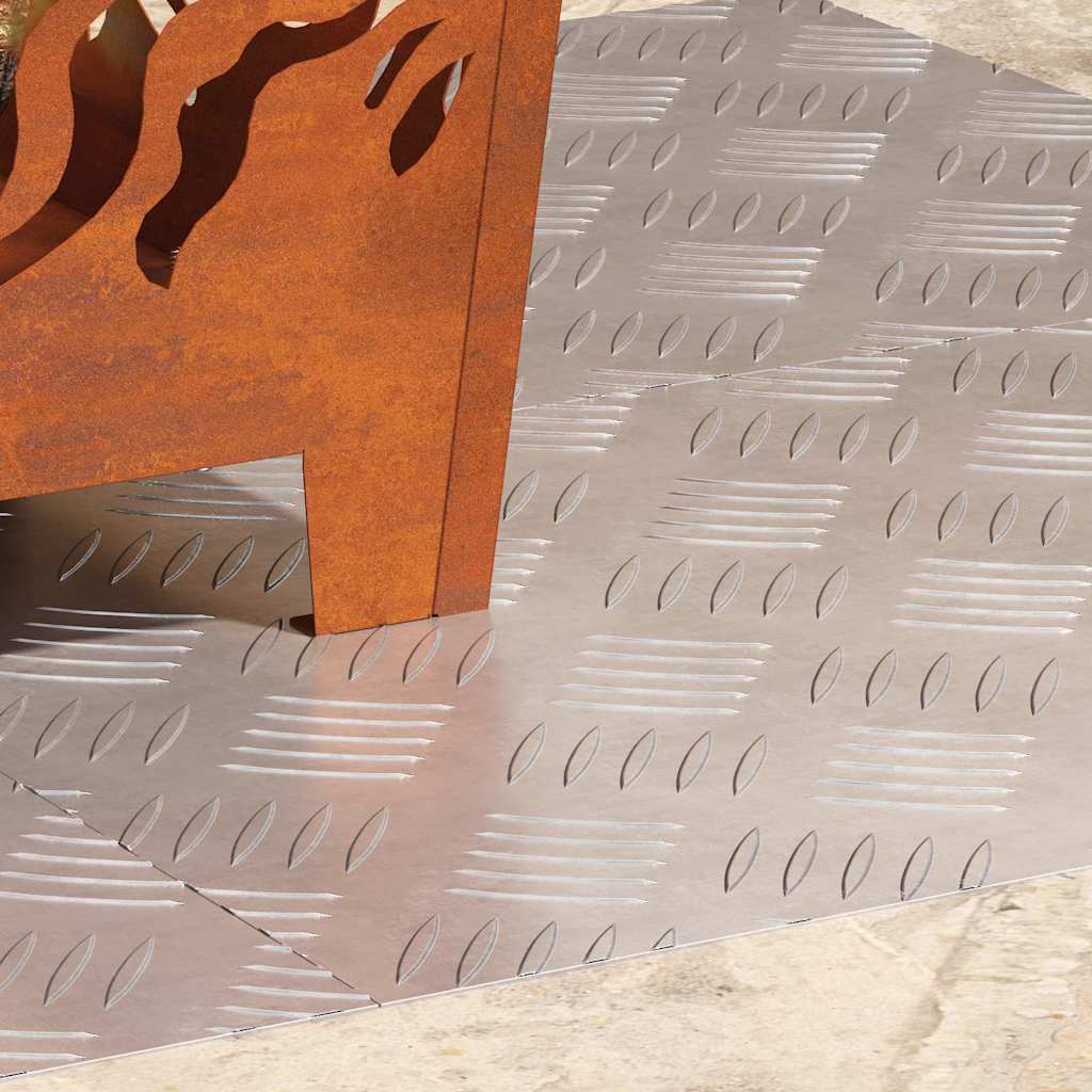 Stair Tread Right Angle 4 pcs Silver 60 x 40 cm Aluminum