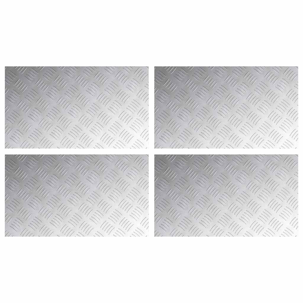 Treppe Tritt Rechtwinklig 4 pcs Silber 70 x 40 cm Aluminium