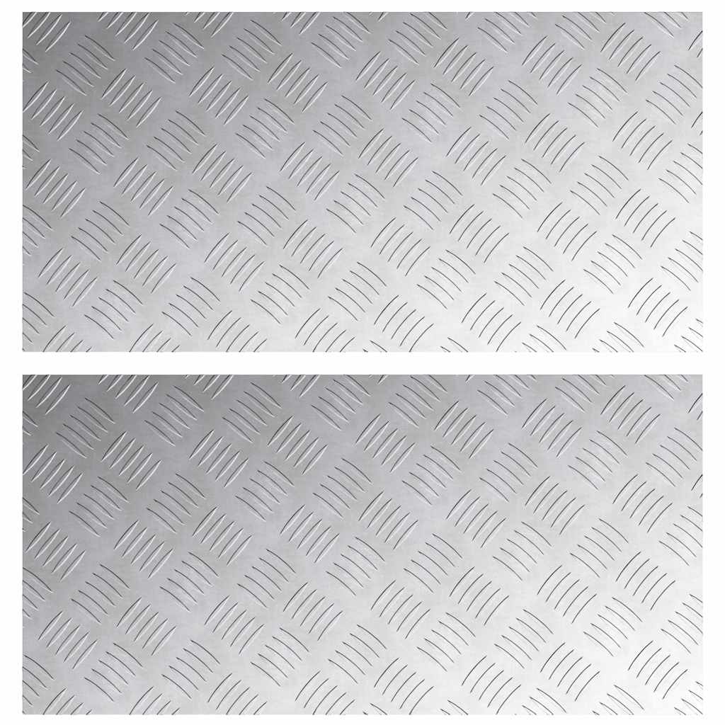 Marche d'escalier Marche rectangulaire 2 pcs Argent 80 x 40 cm Aluminium