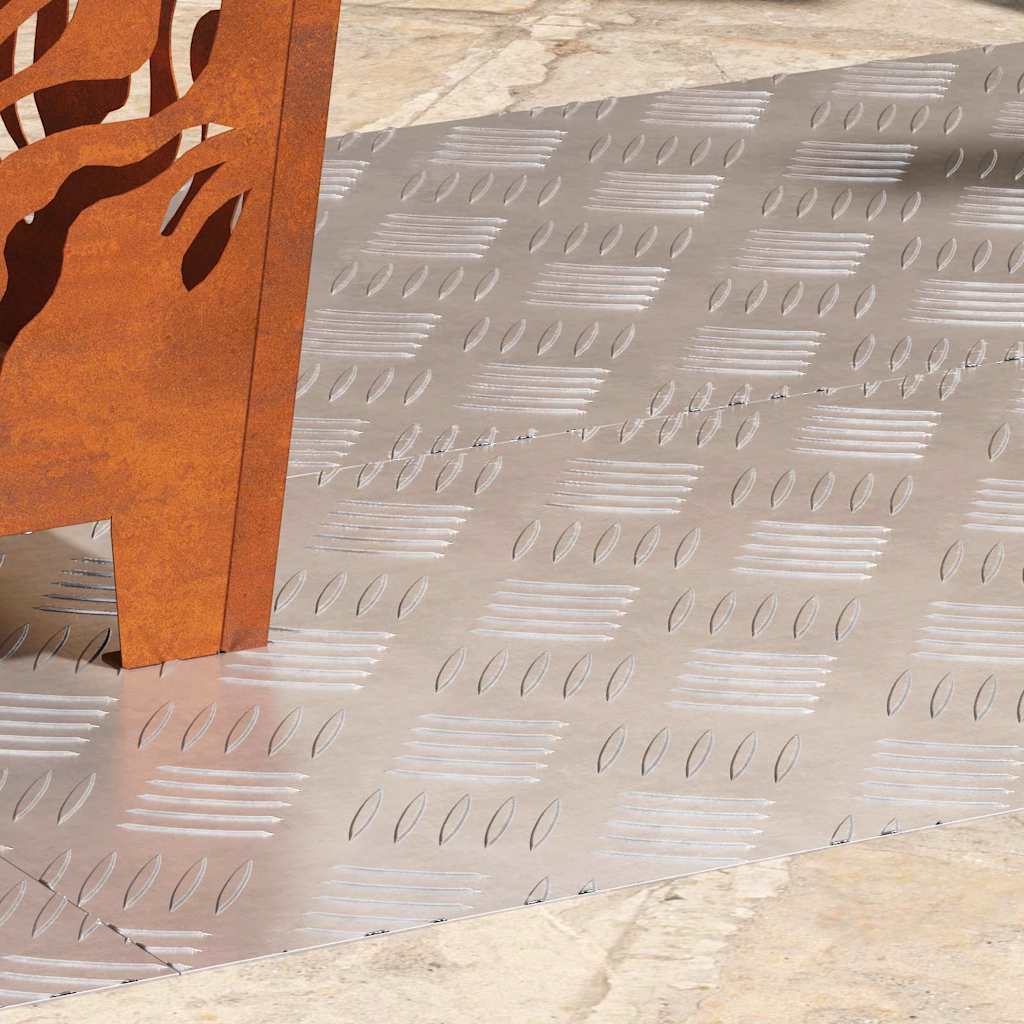 Marche d'escalier Équerre 4 pces Argent 90 x 40 cm Aluminium