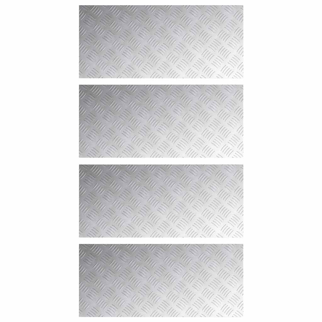 Marche d'escalier Équerre 4 pces Argent 90 x 40 cm Aluminium