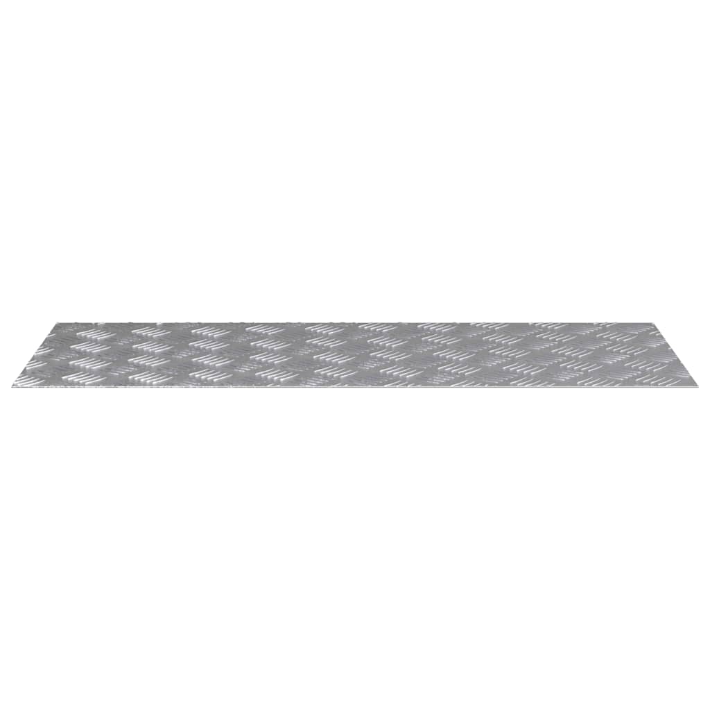 Marche d'escalier à angle droit 4 pcs argent 100 x 40 cm aluminium