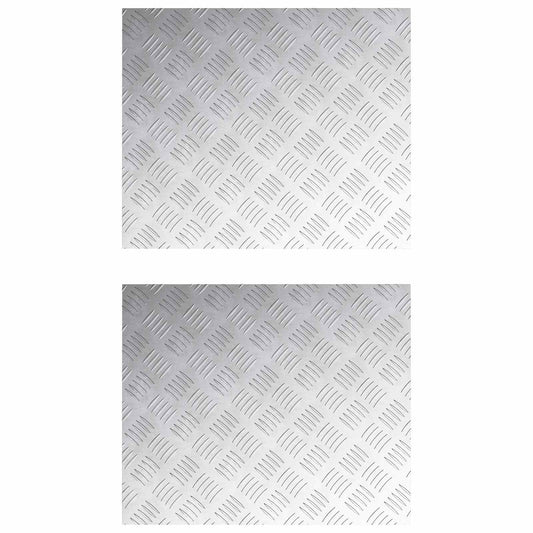 Treppe Tritt Rechtwinklig 2 pcs Silber 60 x 50 cm Aluminium